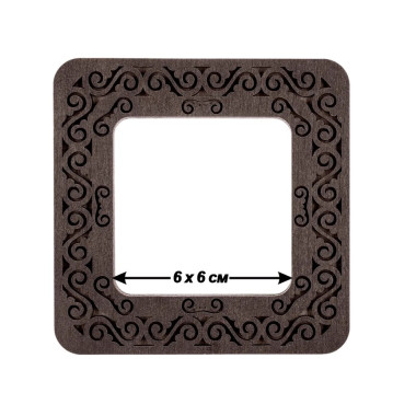 Small hoop plywood magnetic for embroidery 6x6cm, ornament, Wonderland Crafts WLMP-007
