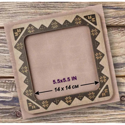 Big Hoop with magnetic holders from plywood for Embroidery and Cross stitching, ornament, 5.5x5.5 IN FLMP-028