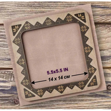 Big Hoop with magnetic holders from plywood for Embroidery and Cross stitching, ornament, 5.5x5.5 IN FLMP-028