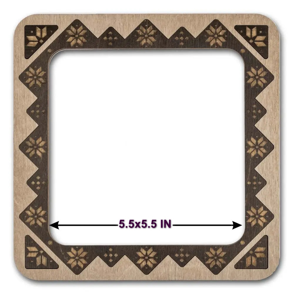Big Hoop with magnetic holders from plywood for Embroidery and Cross stitching, ornament, 5.5x5.5 IN FLMP-028