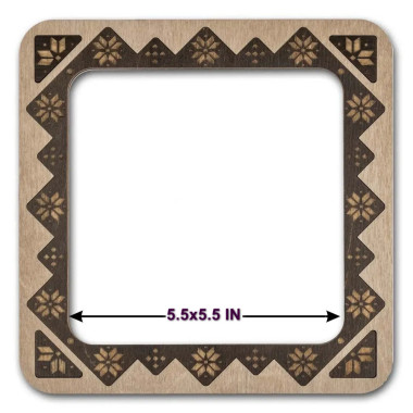 Big Hoop with magnetic holders from plywood for Embroidery and Cross stitching, ornament, 5.5x5.5 IN FLMP-028