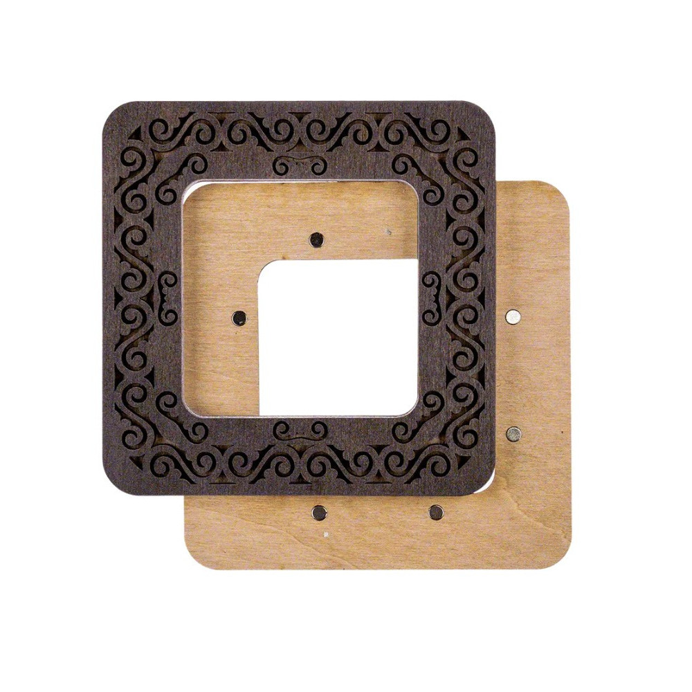 Small hoop plywood magnetic for embroidery 6x6cm, ornament, Wonderland Crafts WLMP-007