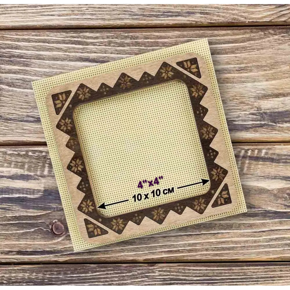 Hoop with magnetic holders from plywood for Embroidery and Cross stitching, pattern, 4x4 IN (10x10 cm) MP-029 Hoop with magnetic holders from plywood for Embroidery and Cross stitching, pattern, 4x4 IN (10x10 cm) MP-029