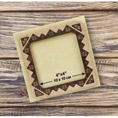 Hoop with magnetic holders from plywood for Embroidery and Cross stitching, pattern, 4x4 IN (10x10 cm) MP-029