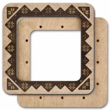Hoop with magnetic holders from plywood for Embroidery and Cross stitching, pattern, 4x4 IN (10x10 cm) MP-029