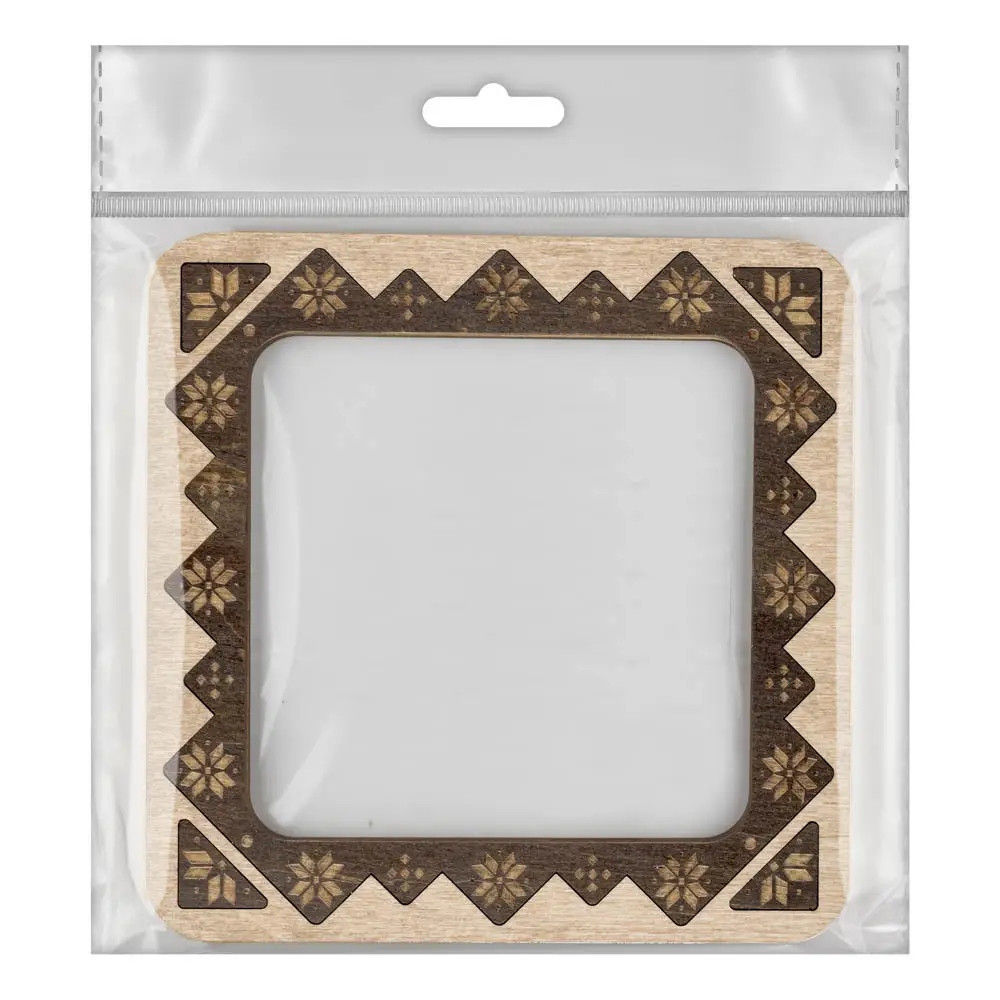 Hoop with magnetic holders from plywood for Embroidery and Cross stitching, pattern, 4x4 IN (10x10 cm) MP-029