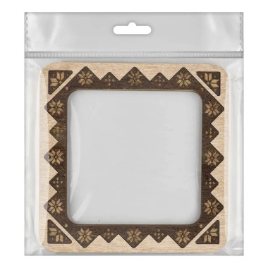 Hoop with magnetic holders from plywood for Embroidery and Cross stitching, pattern, 4x4 IN (10x10 cm) MP-029