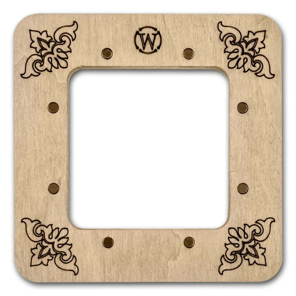 Hoop with magnetic holders from plywood for Embroidery and Cross stitching, pattern, 2.3x2.3 IN (6x6 cm) MP-030