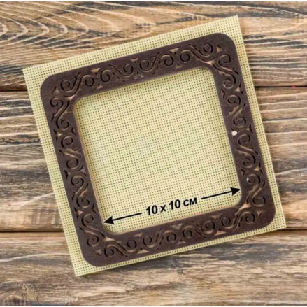 Hoop plywood magnetic for embroidery 10x10cm, ornament, Wonderland Crafts WLMP-006