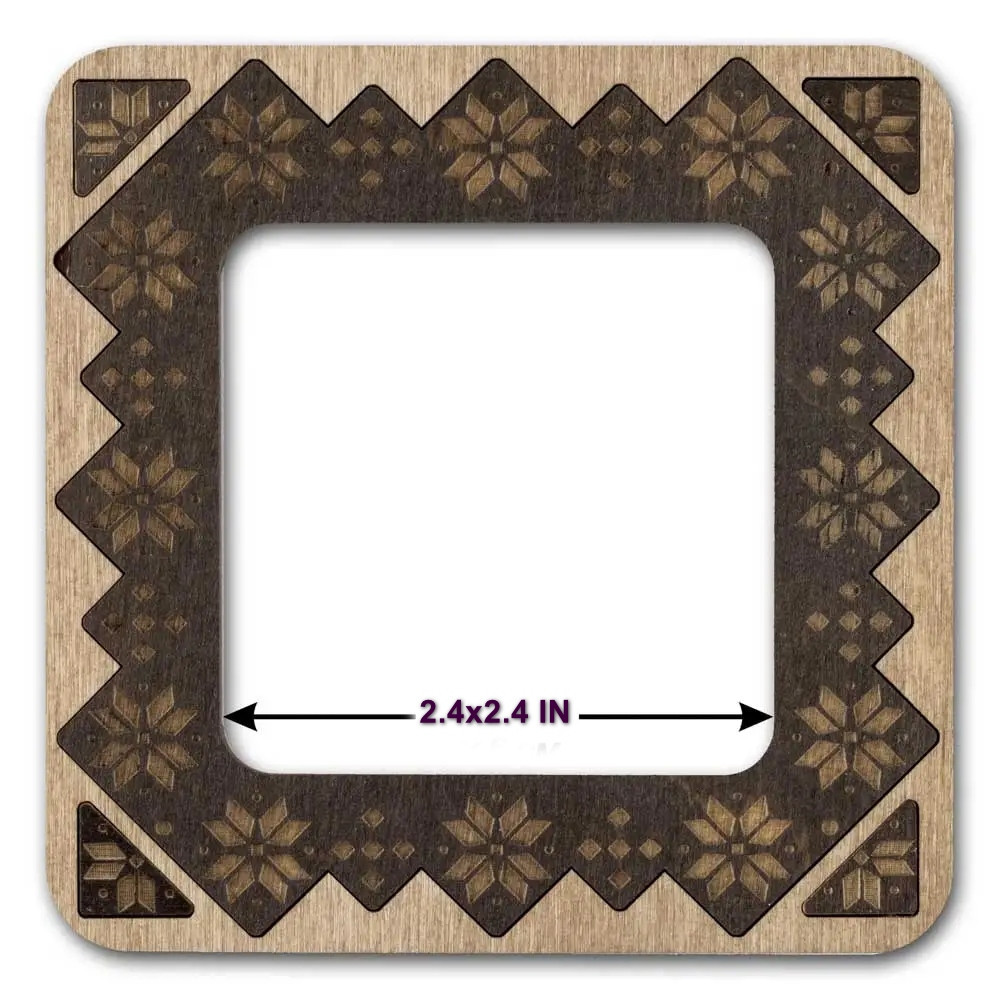 П'яльця магнітні фанерні для вишивання , 6x6 cm, визерунок, FLMP-030