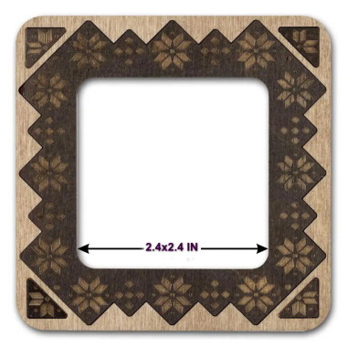 П'яльця магнітні фанерні для вишивання , 6x6 cm, визерунок, FLMP-030