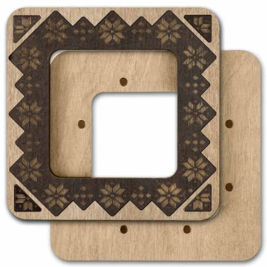 П'яльця магнітні фанерні для вишивання , 6x6 cm, визерунок, FLMP-030