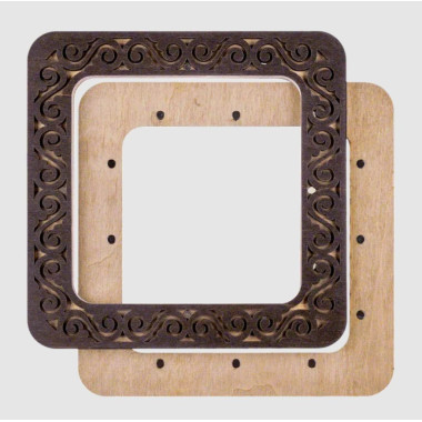 Hoop plywood magnetic for embroidery 10x10cm, ornament, Wonderland Crafts WLMP-006