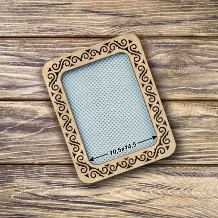 Small hoop plywood magnetic for embroidery 10.5x14.5 сm, ornament, Wonderland Crafts WLMP-032