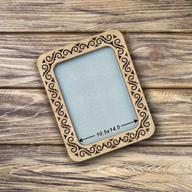 Small hoop plywood magnetic for embroidery 10.5x14.5 сm, ornament, Wonderland Crafts WLMP-032