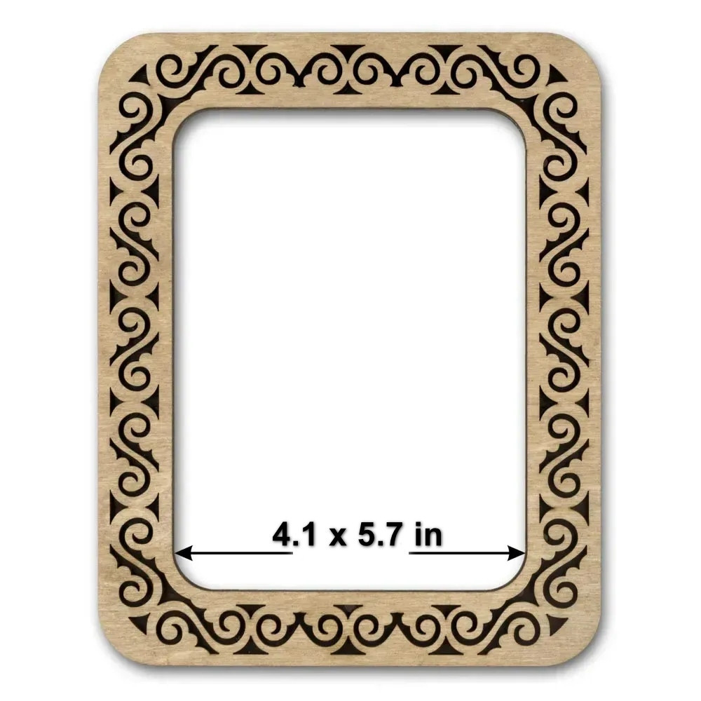 Small hoop plywood magnetic for embroidery 10.5x14.5 сm, ornament, Wonderland Crafts WLMP-032