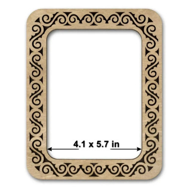 Small hoop plywood magnetic for embroidery 10.5x14.5 сm, ornament, Wonderland Crafts WLMP-032
