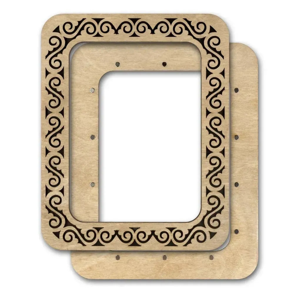 Small hoop plywood magnetic for embroidery 10.5x14.5 сm, ornament, Wonderland Crafts WLMP-032