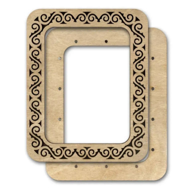 Small hoop plywood magnetic for embroidery 10.5x14.5 сm, ornament, Wonderland Crafts WLMP-032