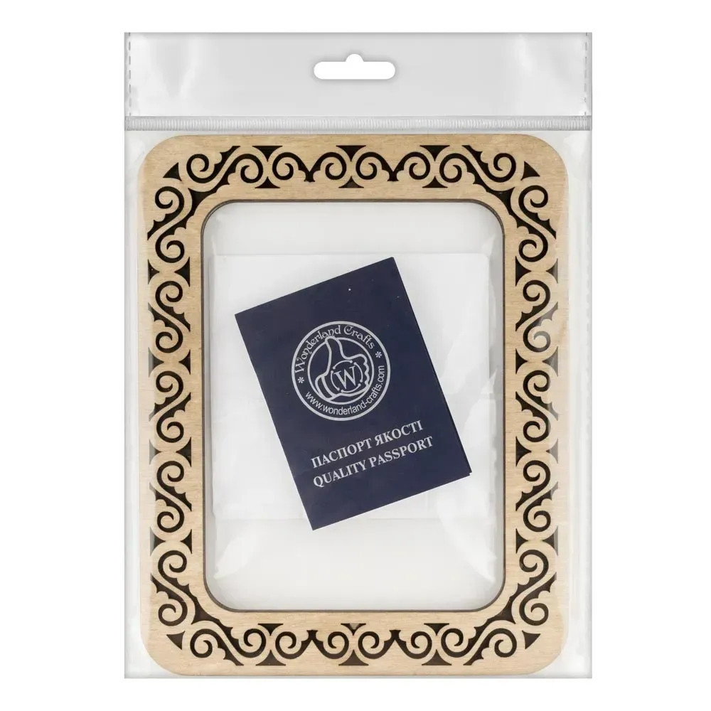 Small hoop plywood magnetic for embroidery 10.5x14.5 сm, ornament, Wonderland Crafts WLMP-032