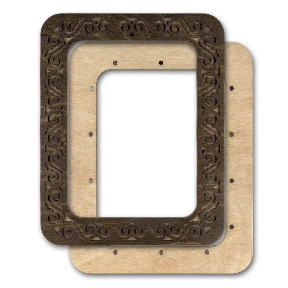 Medium hoop plywood magnetic for embroidery 10.5x14.5 сm, ornament, Wonderland Crafts WLMP-033