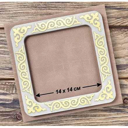 Big Hoop with magnetic holders from plastic for Embroidery and Cross stitching, gold ornament, FLMP-034