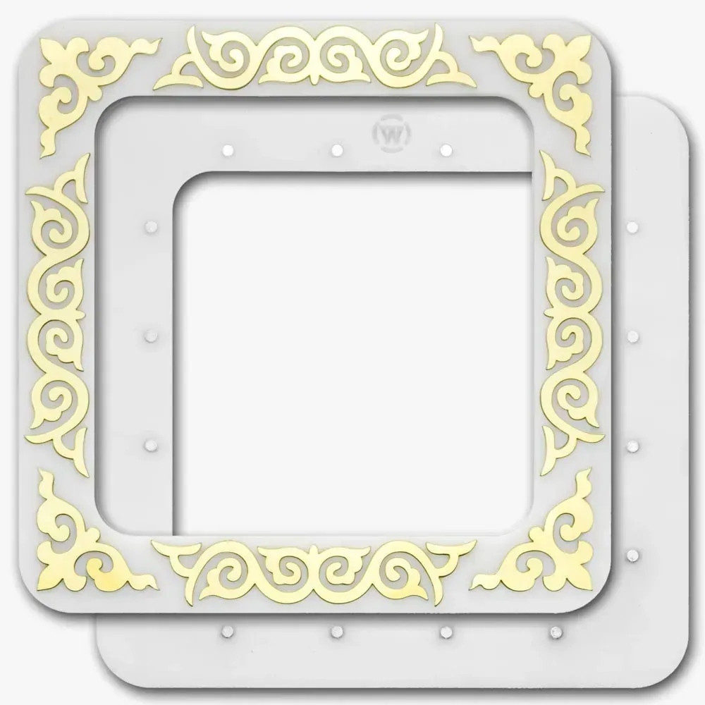 Big Hoop with magnetic holders from plastic for Embroidery and Cross stitching, gold ornament, FLMP-034