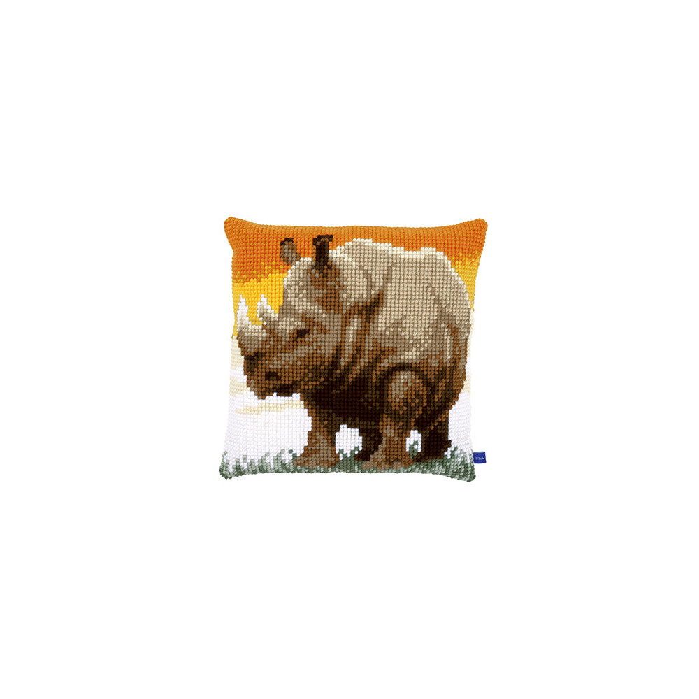 Pillow Embroidery Kit African Rhinoceros, Vervaсo PN-0150197 Pillow Embroidery Kit African Rhinoceros, Vervaсo PN-0150197