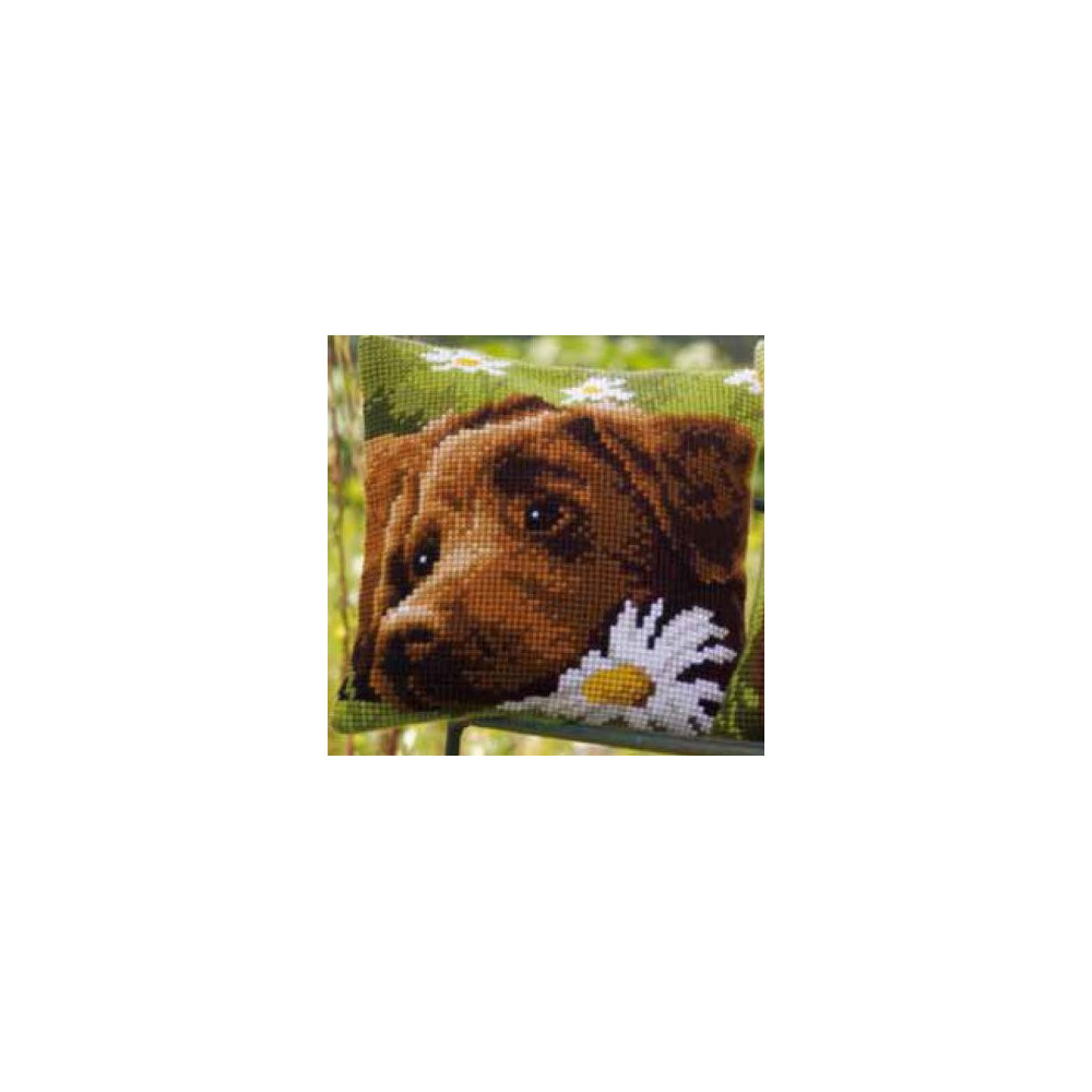 Pillow Embroidery Kit Labrador, Vervaco PN-0153855 Pillow Embroidery Kit Labrador, Vervaco PN-0153855