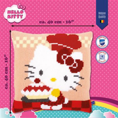 Pillow Embroidery Kit Hello Kitty -Pie baking I, Vervaco PN-0154559