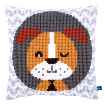 Pillow Embroidery Kit Winking dog, Vervaco PN-0155153