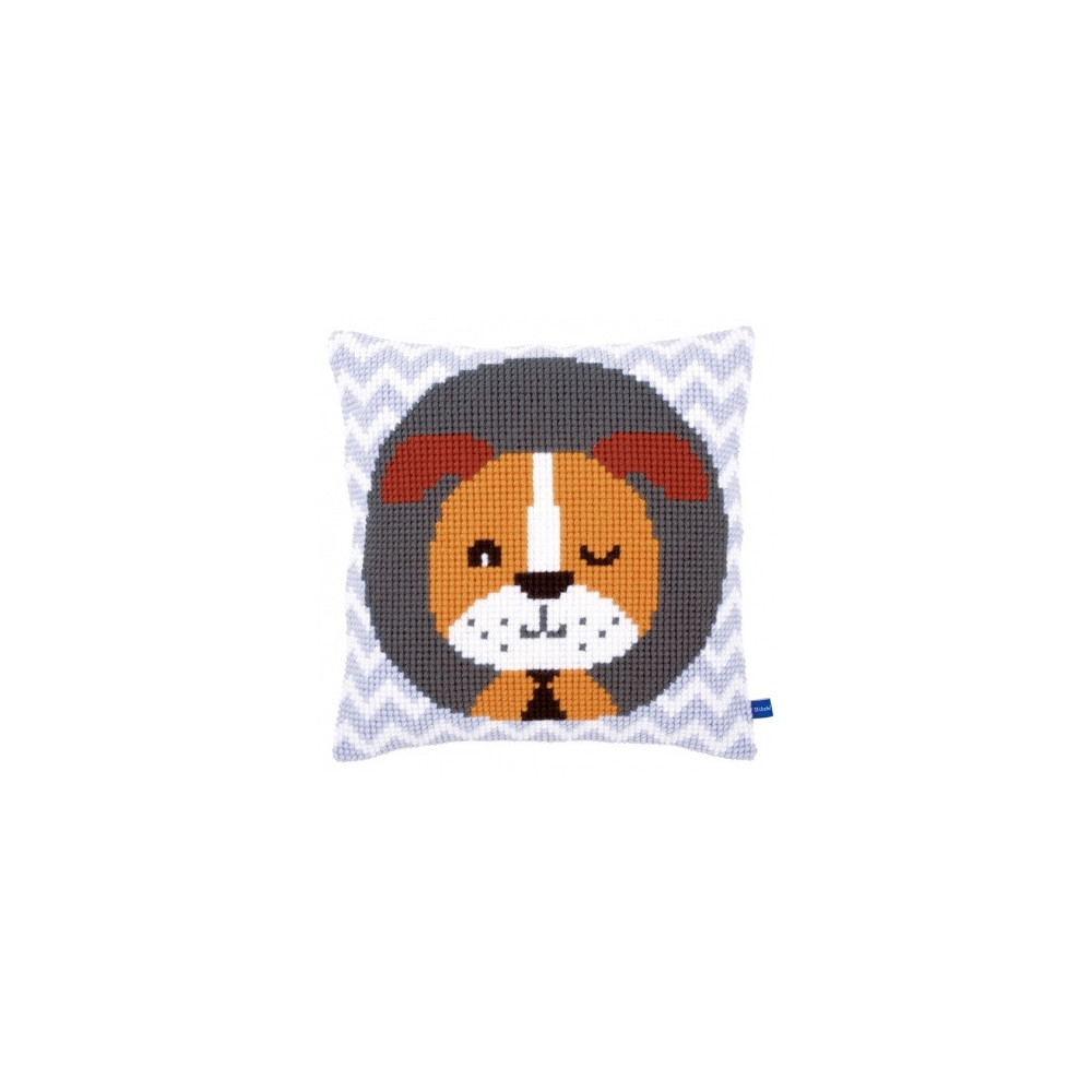 Pillow Embroidery Kit Winking dog, Vervaco PN-0155153 Pillow Embroidery Kit Winking dog, Vervaco PN-0155153