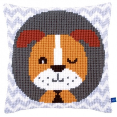 Pillow Embroidery Kit Winking dog, Vervaco PN-0155153
