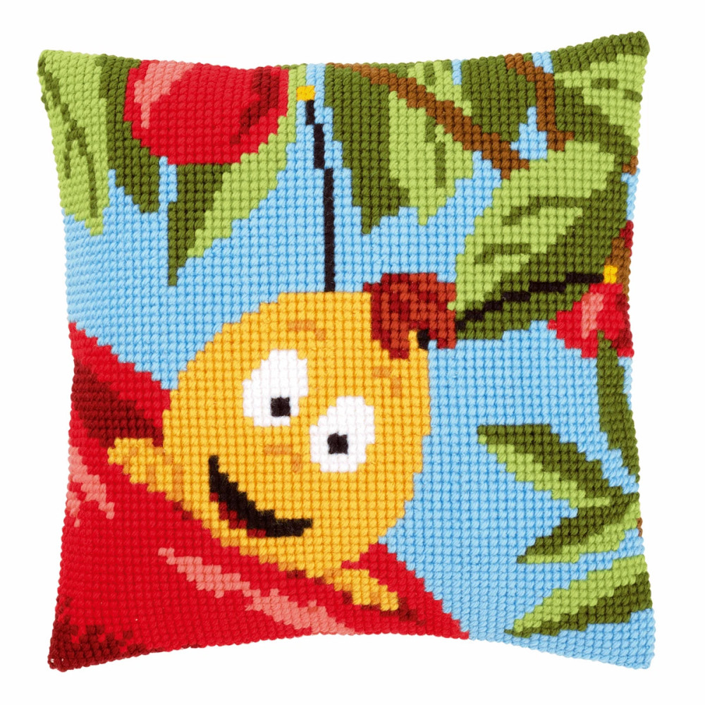Pillow Embroidery Kit, Vervaсo PN-0156385 Studio 100 Willy and red apple Pillow Embroidery Kit, Vervaсo PN-0156385 Studio 100 Willy and red apple
