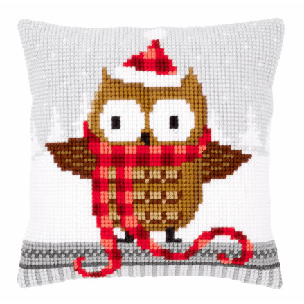 Pillow Embroidery Kit, Vervaсo PN-0149312 Owl in Santa Hat