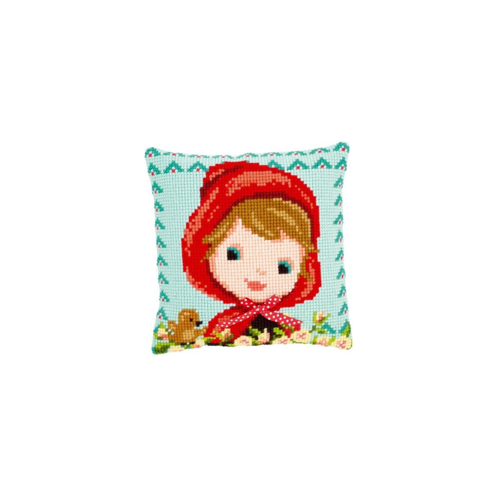 Pillow Embroidery Kit, Vervaсo PN-0150071 Little Red Riding Hood with a Bow Pillow Embroidery Kit, Vervaсo PN-0150071 Little Red Riding Hood with a Bow