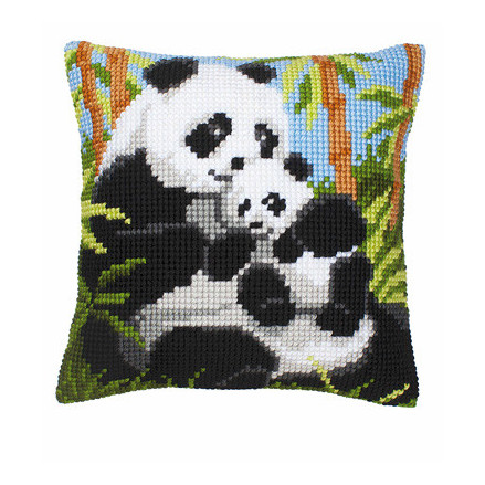 Pillow Embroidery Kit, Vervaсo PN-00008489 Panda Family