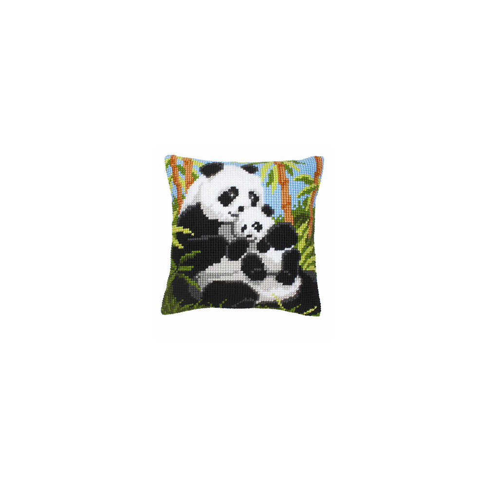 Pillow Embroidery Kit, Vervaсo PN-00008489 Panda Family Pillow Embroidery Kit, Vervaсo PN-00008489 Panda Family