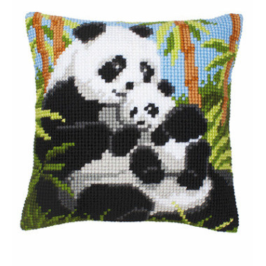 Pillow Embroidery Kit, Vervaсo PN-00008489 Panda Family