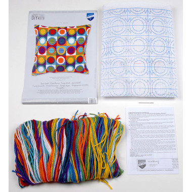 Pillow Embroidery Kit, Vervaсo PN-0021380 Long Stitch Multicolored Circles