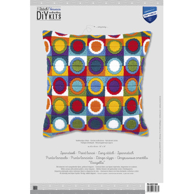 Набор для вышивки подушки Vervaсo PN-0021380 Long Stitch Разноцветные круги