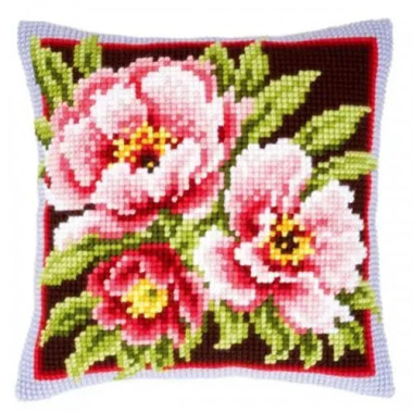 Pillow Embroidery Kit, Vervaсo PN-0144348 Pink Flowers
