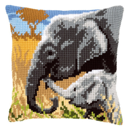 Pillow Embroidery Kit, Vervaсo PN-0146813 Elephant Family