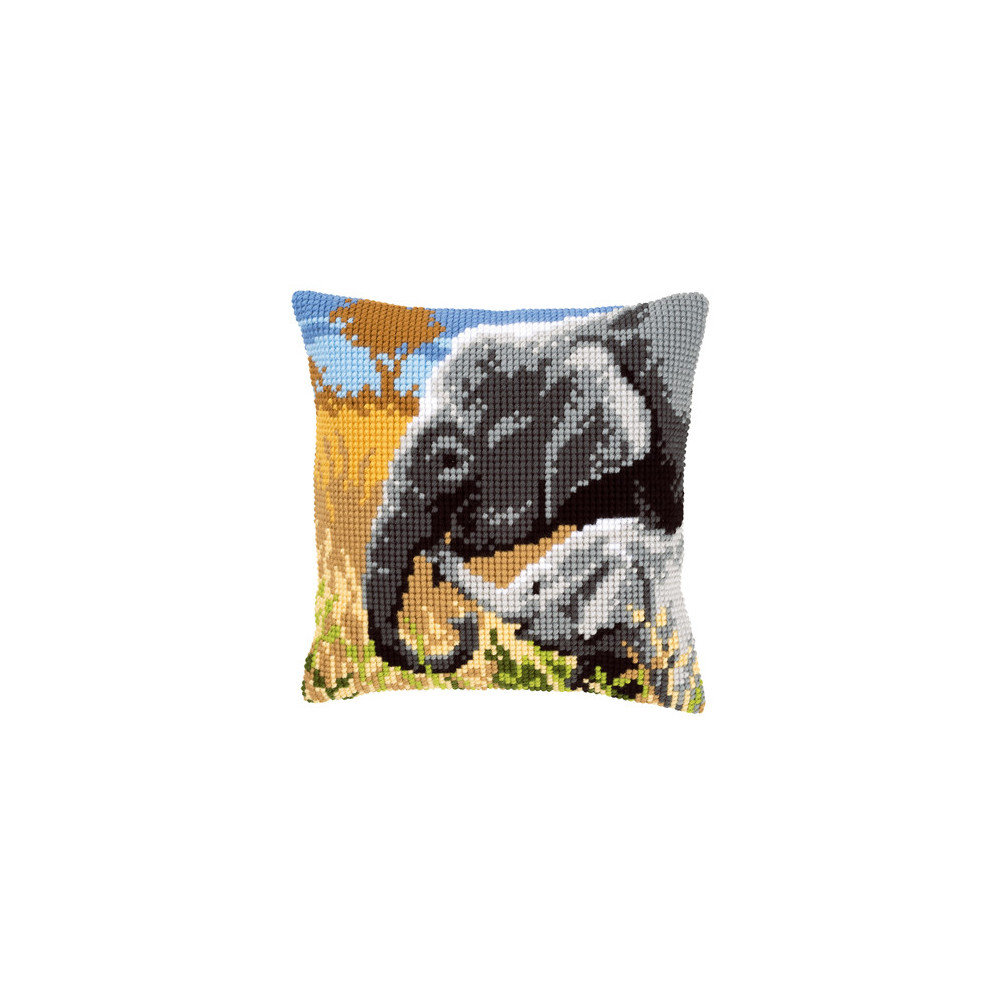 Pillow Embroidery Kit, Vervaсo PN-0146813 Elephant Family Pillow Embroidery Kit, Vervaсo PN-0146813 Elephant Family
