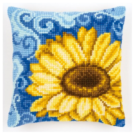 Pillow Embroidery Kit, Vervaсo PN-0146335 Sunflower on blue