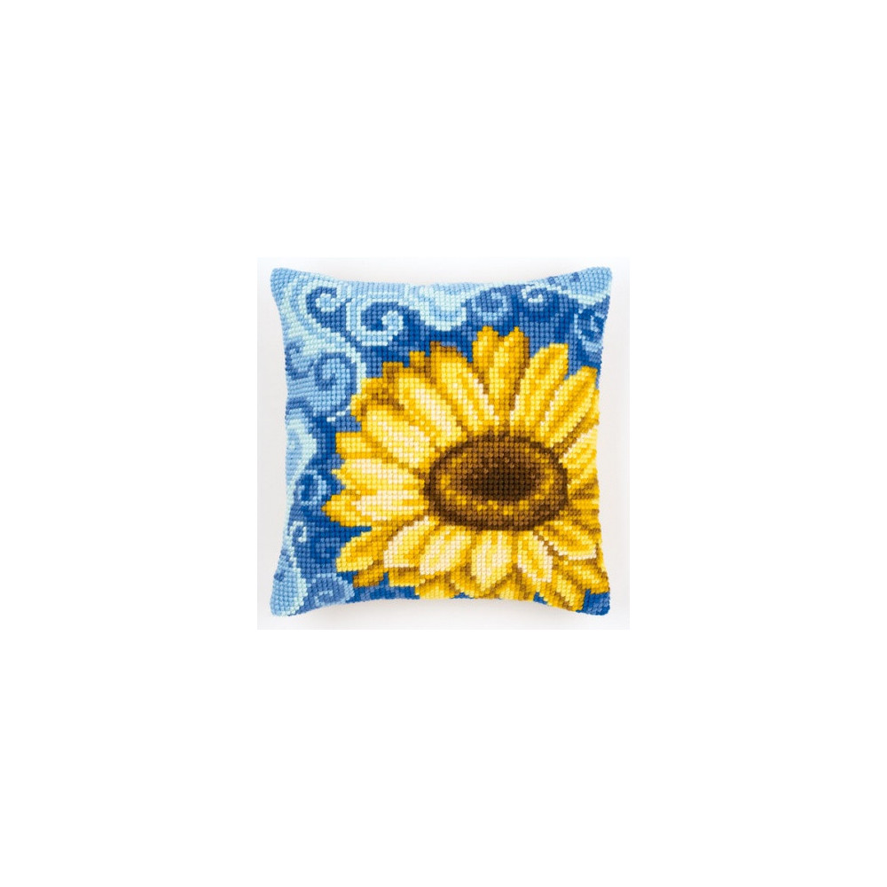 Pillow Embroidery Kit, Vervaсo PN-0146335 Sunflower on blue Pillow Embroidery Kit, Vervaсo PN-0146335 Sunflower on blue
