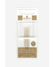 Gold-plated embroidery needles No. 1/3/5 DMC 6132/6