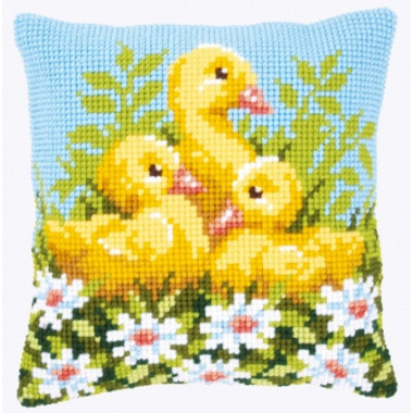 Pillow Embroidery Kit, Vervaсo PN-0146248 Ducklings in daisies