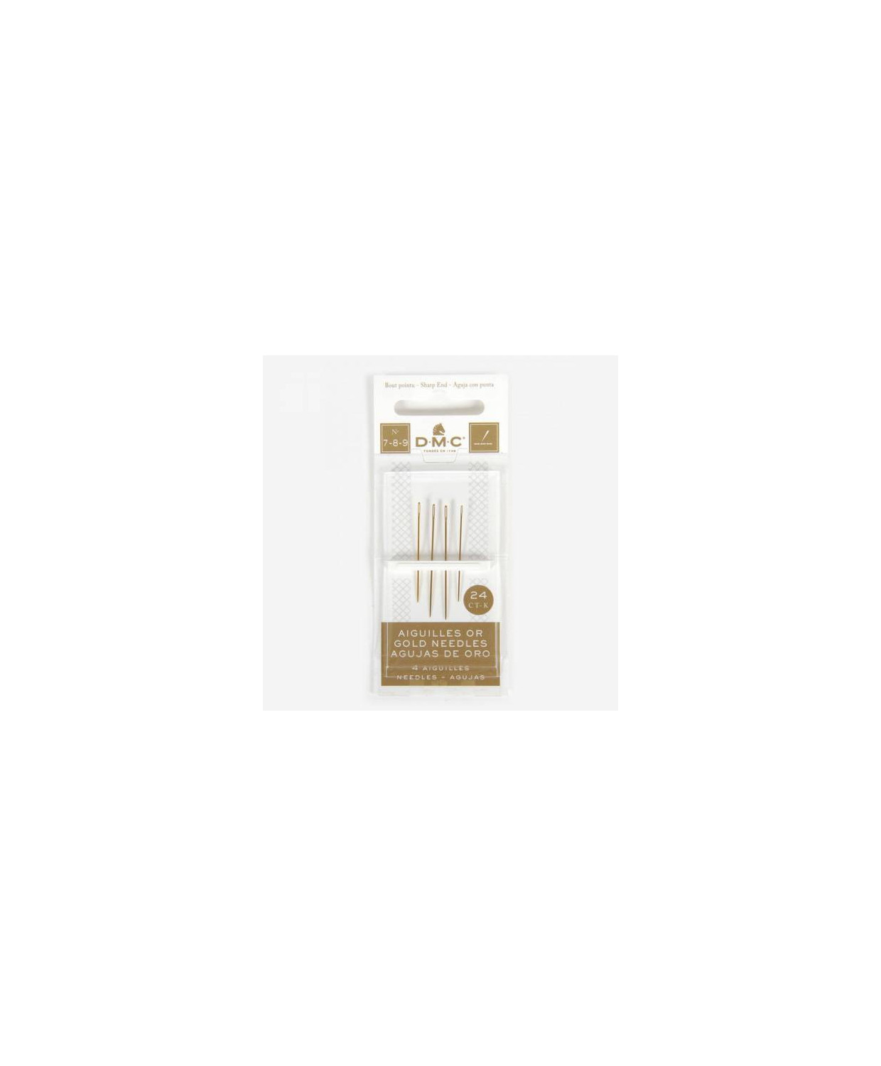 Gold-plated embroidery needles No. 7/8/9 DMC 6133/6