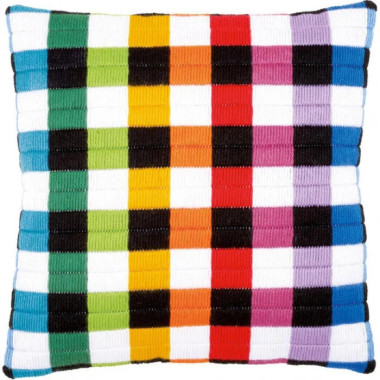 Pillow Embroidery Kit Multicolored squares, Vervaсo PN-0150843